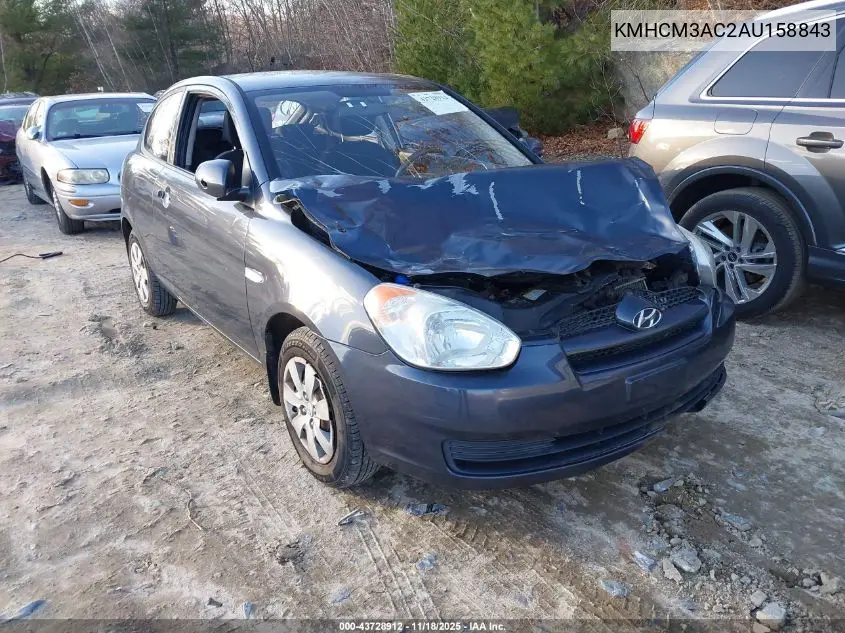 KMHCM3AC2AU158843 2010 Hyundai Accent Gs
