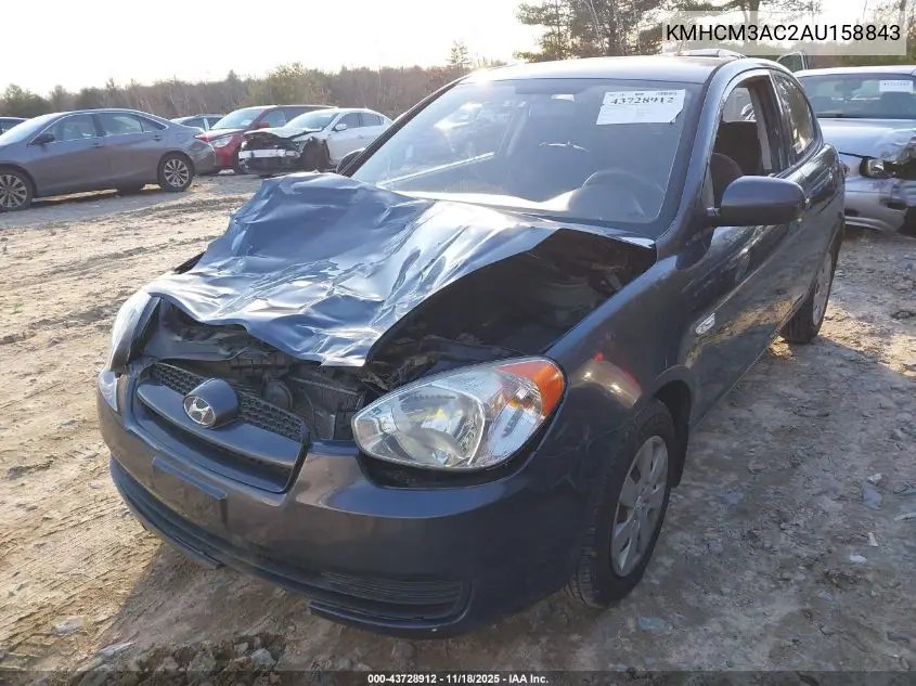 KMHCM3AC2AU158843 2010 Hyundai Accent Gs