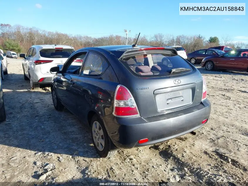 KMHCM3AC2AU158843 2010 Hyundai Accent Gs