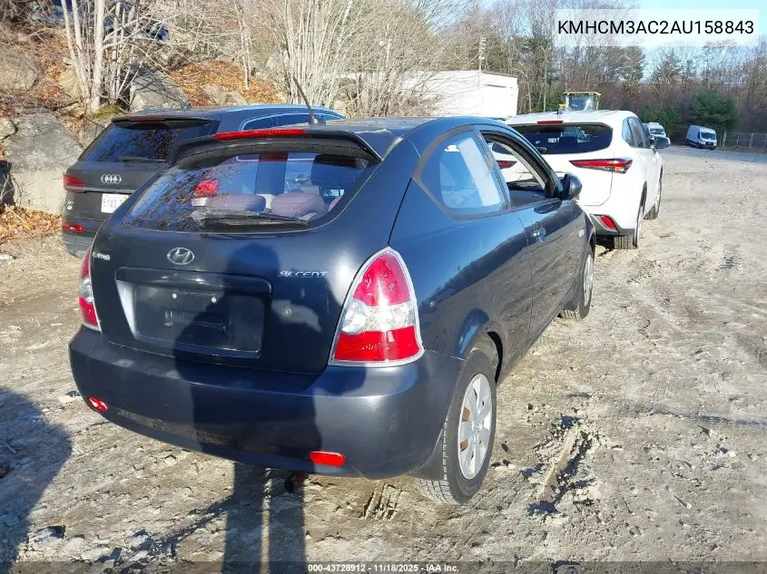 KMHCM3AC2AU158843 2010 Hyundai Accent Gs
