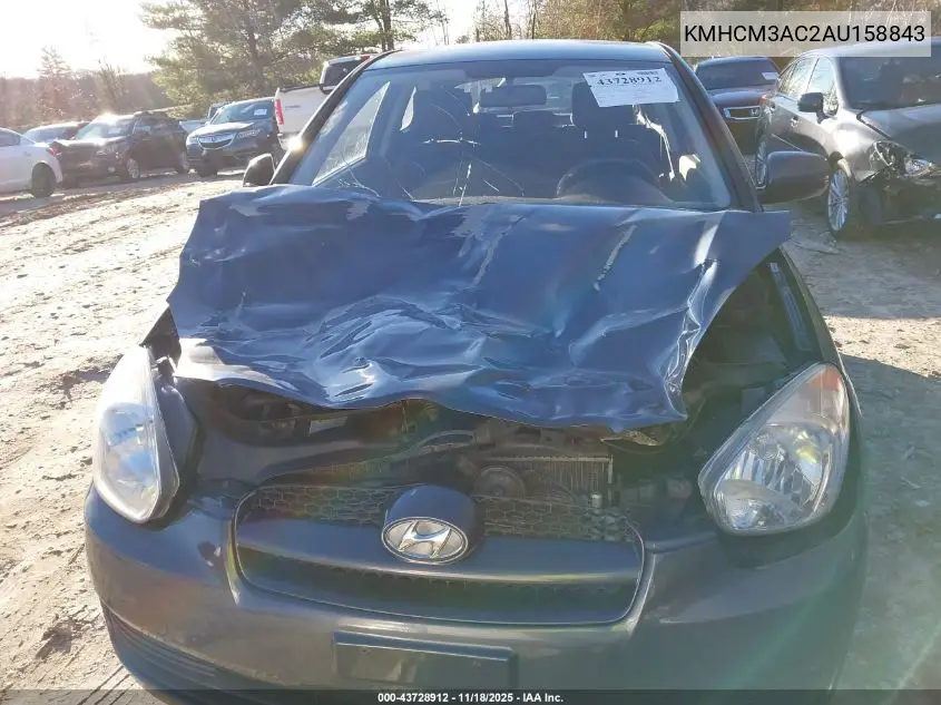 KMHCM3AC2AU158843 2010 Hyundai Accent Gs