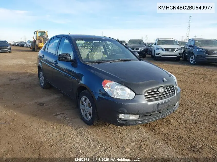 KMHCN4BC2BU549977 2011 Hyundai Accent Gls