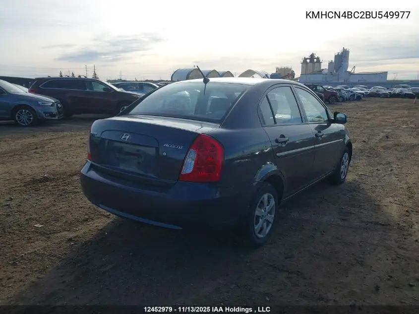 KMHCN4BC2BU549977 2011 Hyundai Accent Gls
