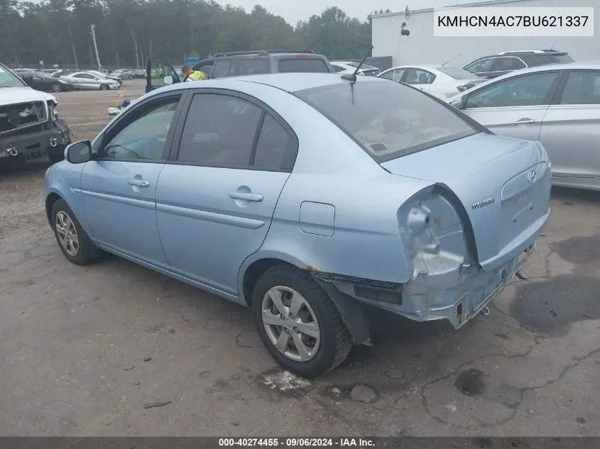 2011 Hyundai Accent Gls VIN: KMHCN4AC7BU621337 Lot: 40274455