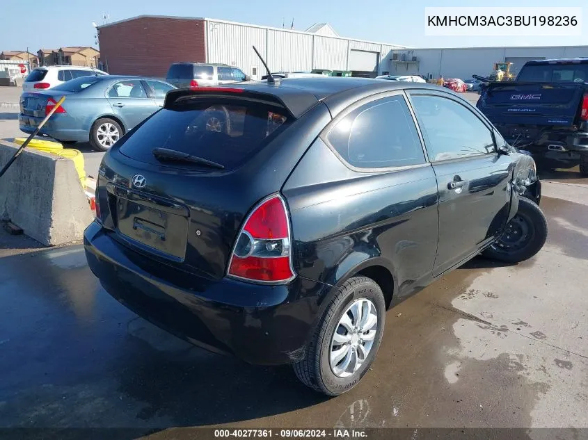 2011 Hyundai Accent Gl VIN: KMHCM3AC3BU198236 Lot: 40277361