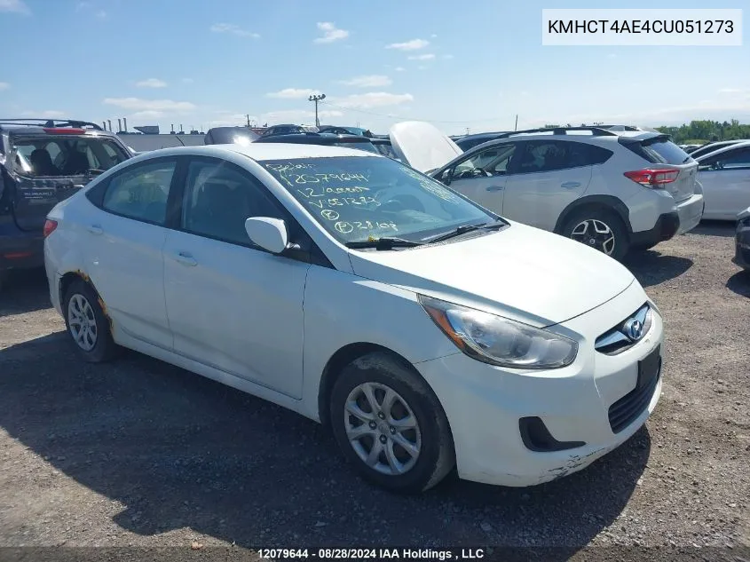 KMHCT4AE4CU051273 2012 Hyundai Accent