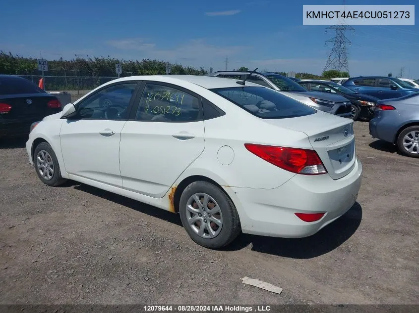 KMHCT4AE4CU051273 2012 Hyundai Accent