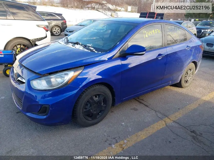 KMHCU4AE2CU252196 2012 Hyundai Accent Gls