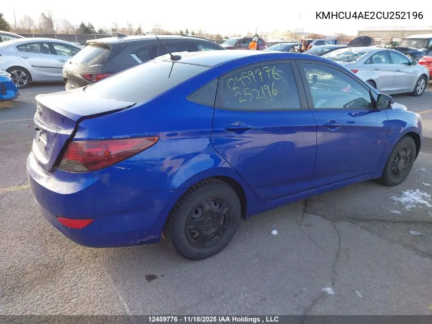 KMHCU4AE2CU252196 2012 Hyundai Accent Gls