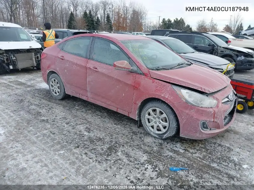 KMHCT4AE0CU187948 2012 Hyundai Accent Gl