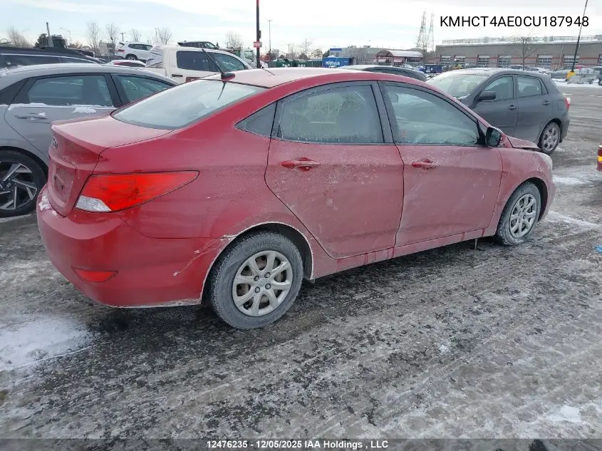 KMHCT4AE0CU187948 2012 Hyundai Accent Gl