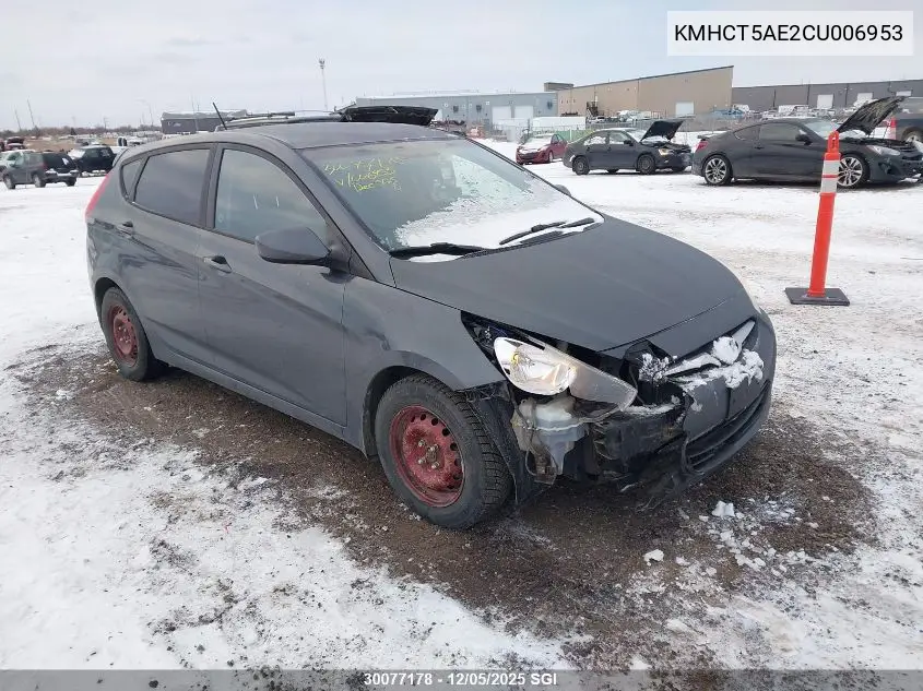KMHCT5AE2CU006953 2012 Hyundai Accent Gls/Gs