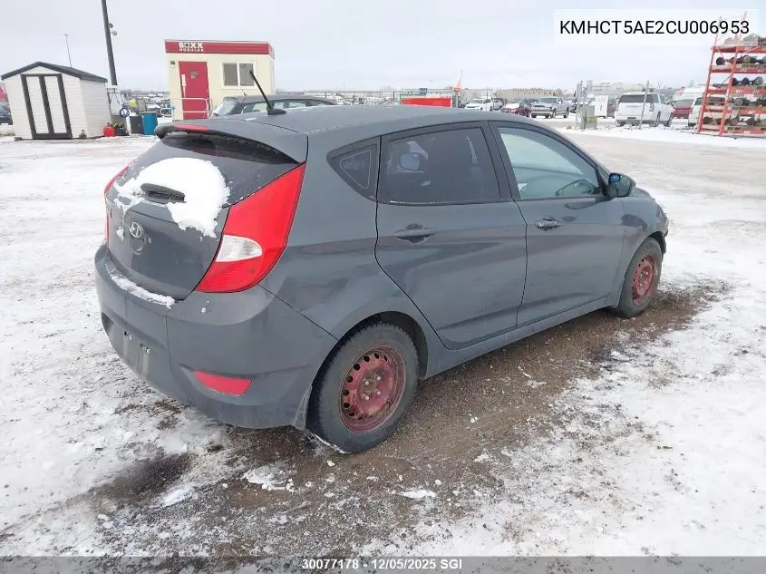 KMHCT5AE2CU006953 2012 Hyundai Accent Gls/Gs