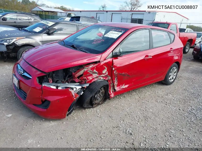 KMHCT5AE1CU008807 2012 Hyundai Accent Gs