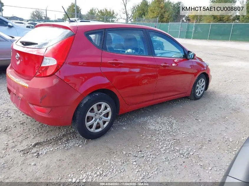 KMHCT5AE1CU008807 2012 Hyundai Accent Gs