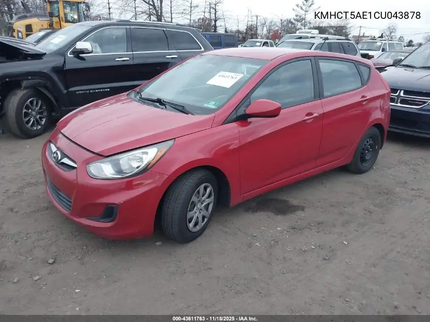 KMHCT5AE1CU043878 2012 Hyundai Accent Gs