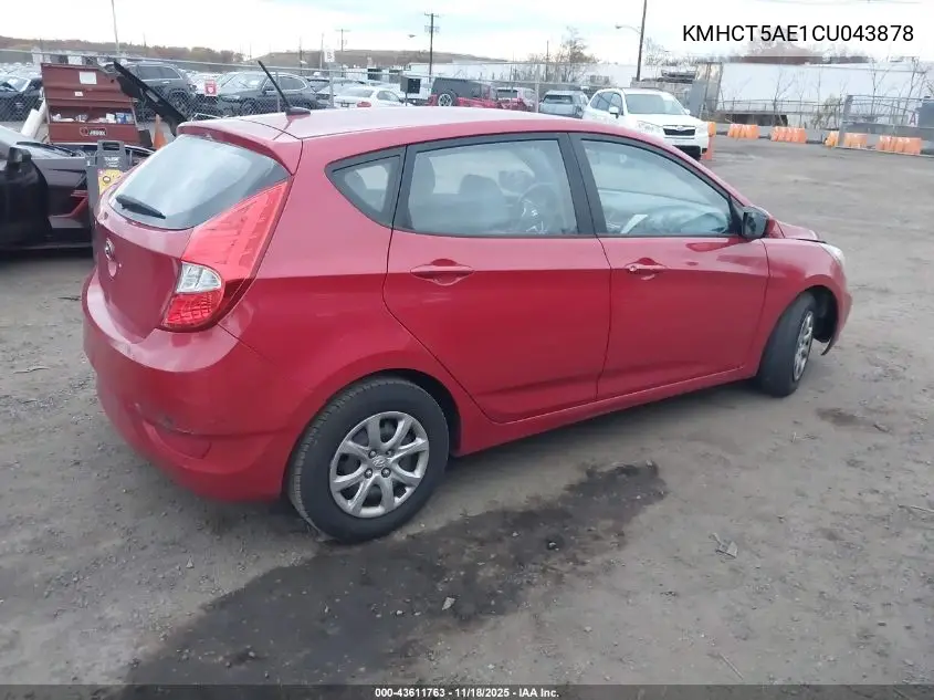 KMHCT5AE1CU043878 2012 Hyundai Accent Gs