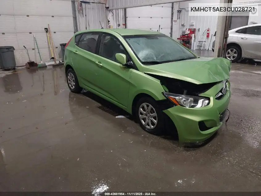KMHCT5AE3CU028721 2012 Hyundai Accent Gs