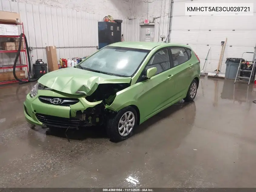 KMHCT5AE3CU028721 2012 Hyundai Accent Gs