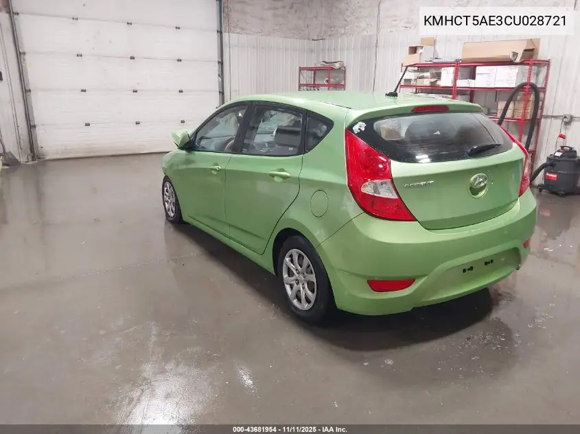 KMHCT5AE3CU028721 2012 Hyundai Accent Gs