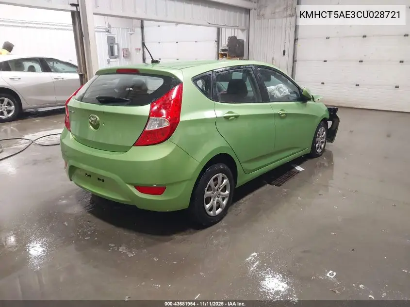 KMHCT5AE3CU028721 2012 Hyundai Accent Gs