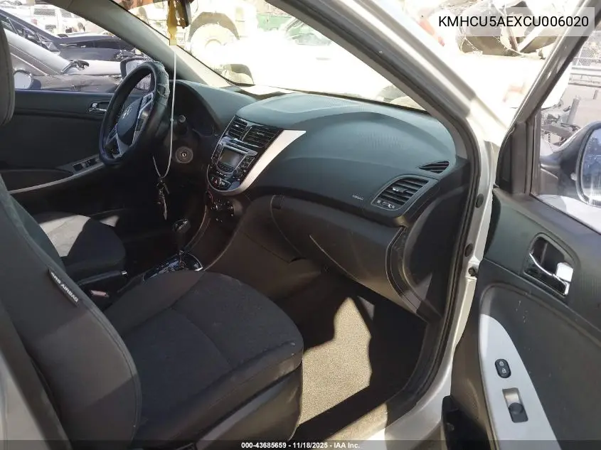 KMHCU5AEXCU006020 2012 Hyundai Accent Se