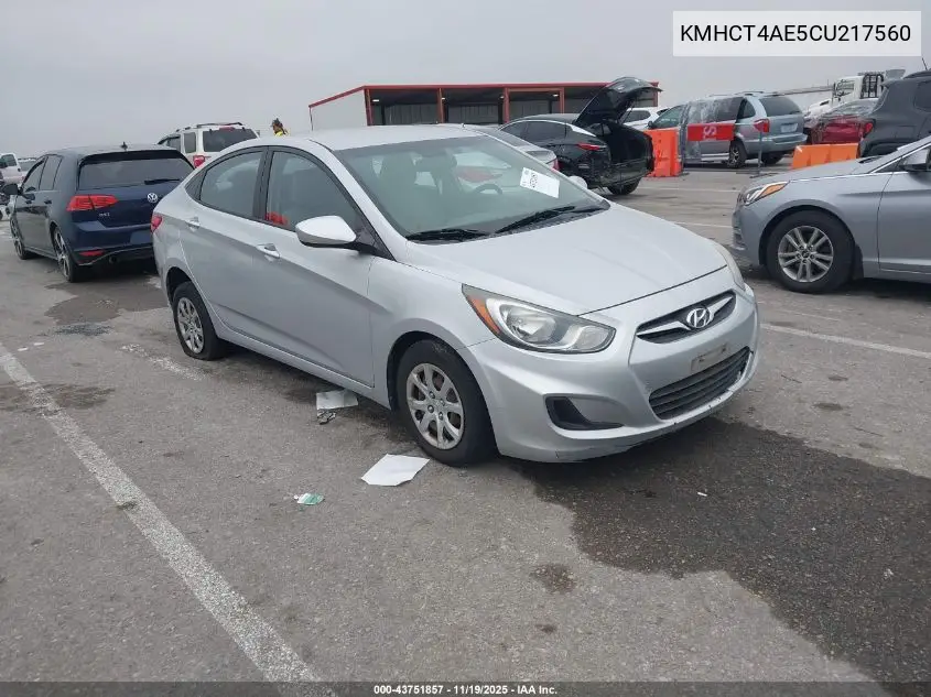 KMHCT4AE5CU217560 2012 Hyundai Accent Gls