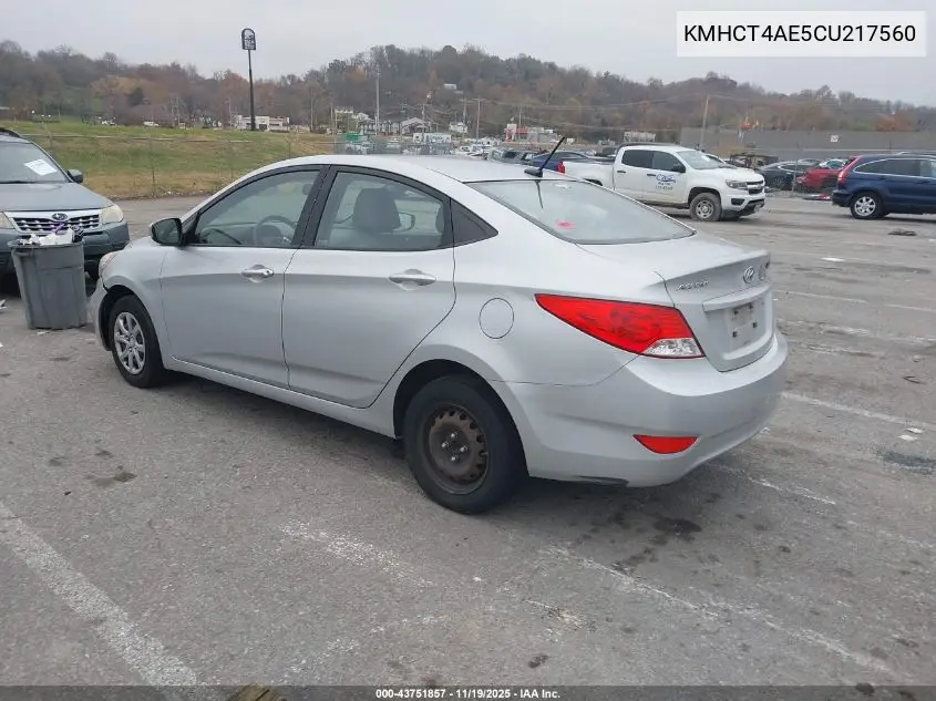 KMHCT4AE5CU217560 2012 Hyundai Accent Gls