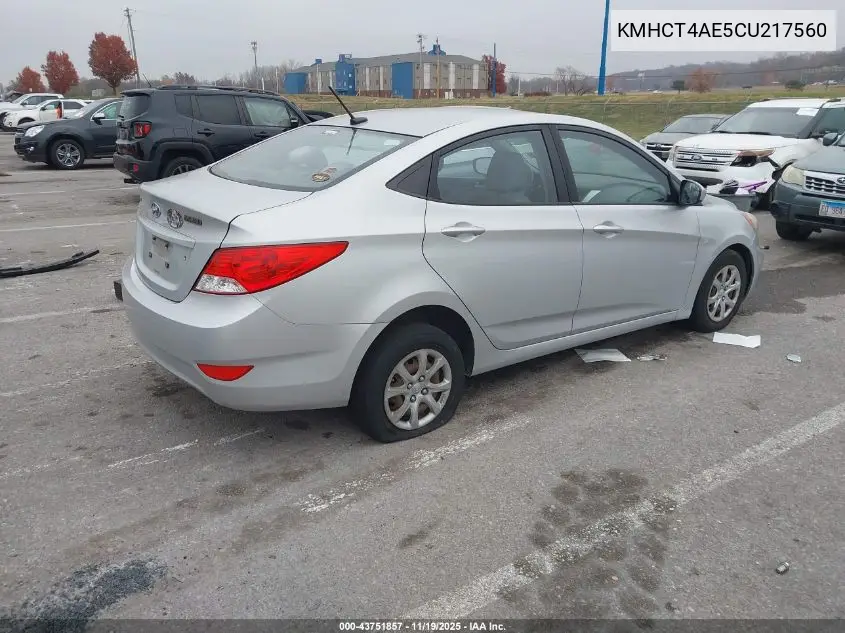 KMHCT4AE5CU217560 2012 Hyundai Accent Gls