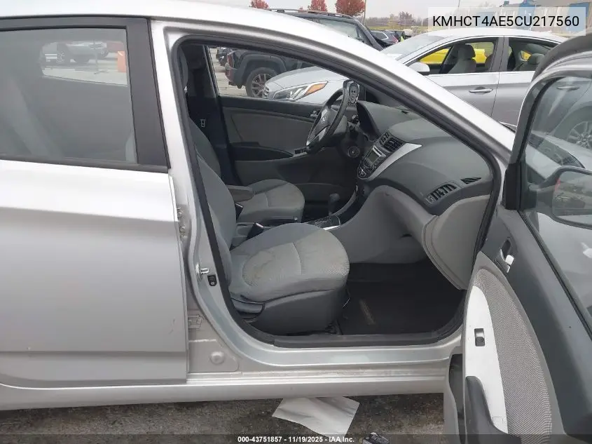 KMHCT4AE5CU217560 2012 Hyundai Accent Gls