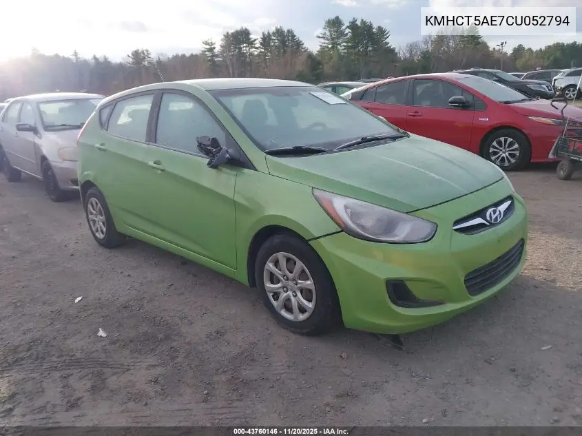 KMHCT5AE7CU052794 2012 Hyundai Accent Gs