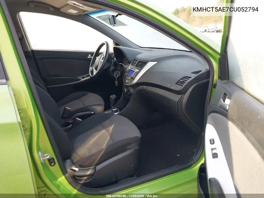 KMHCT5AE7CU052794 2012 Hyundai Accent Gs