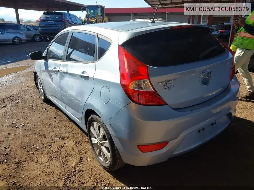 KMHCU5AE3CU058329 2012 Hyundai Accent Se