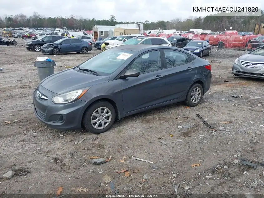 KMHCT4AE4CU241820 2012 Hyundai Accent Gls