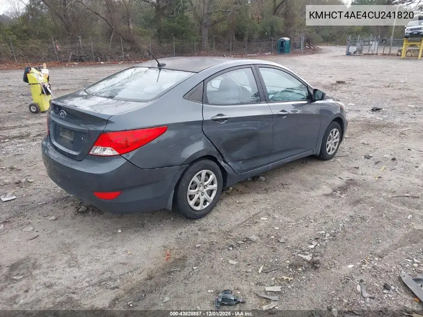 KMHCT4AE4CU241820 2012 Hyundai Accent Gls
