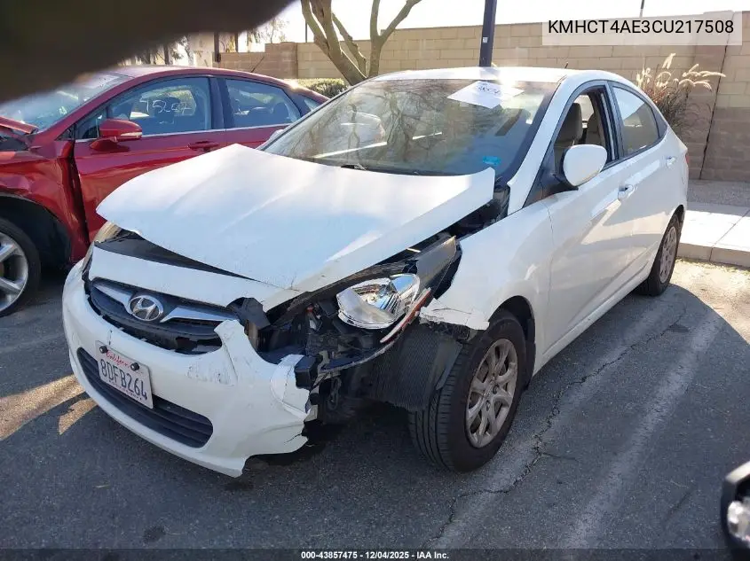 KMHCT4AE3CU217508 2012 Hyundai Accent Gls