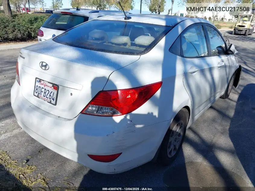 KMHCT4AE3CU217508 2012 Hyundai Accent Gls