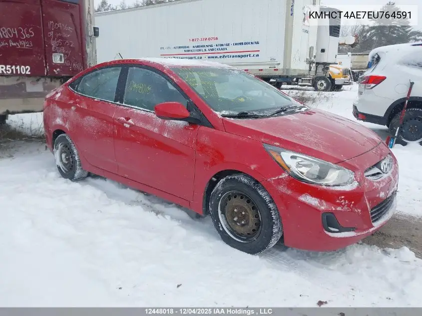 KMHCT4AE7EU764591 2014 Hyundai Accent Gls/Gs