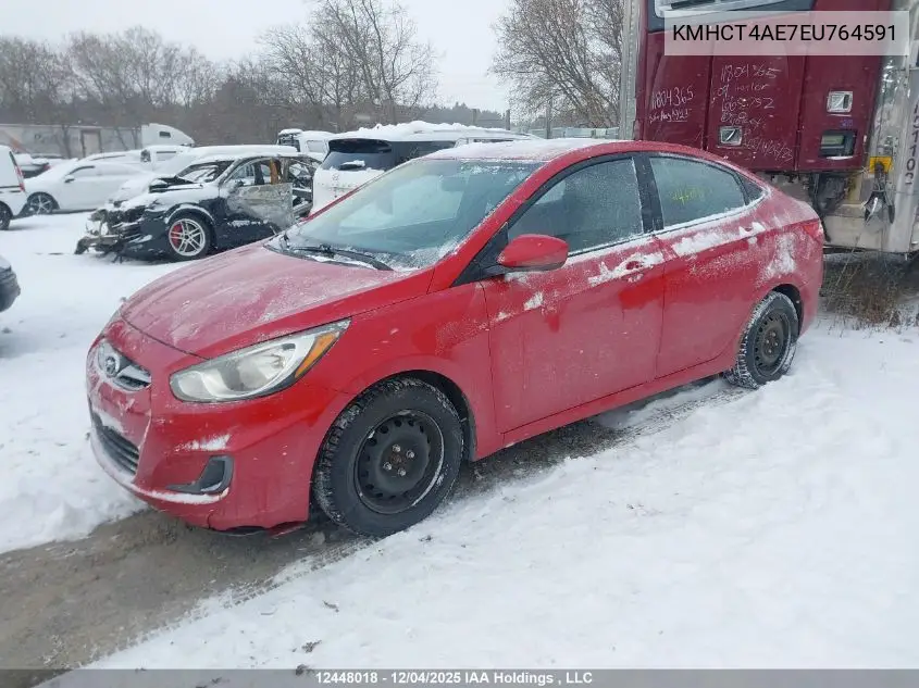 KMHCT4AE7EU764591 2014 Hyundai Accent Gls/Gs