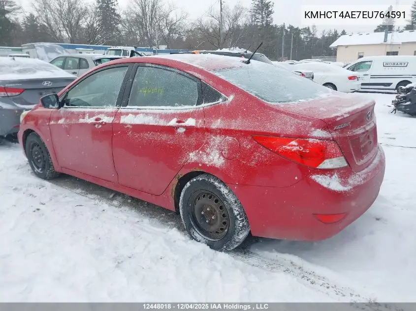 KMHCT4AE7EU764591 2014 Hyundai Accent Gls/Gs