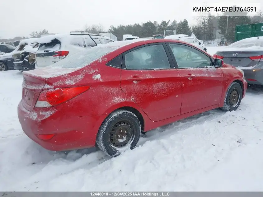 KMHCT4AE7EU764591 2014 Hyundai Accent Gls/Gs
