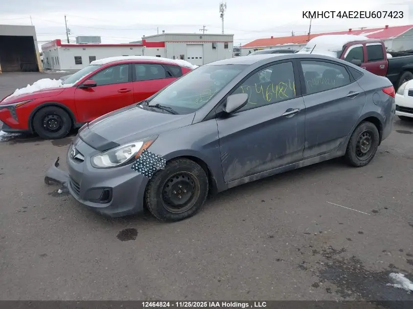 KMHCT4AE2EU607423 2014 Hyundai Accent Gls/Gs