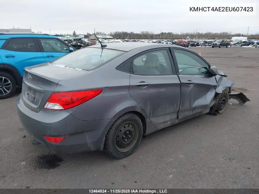 KMHCT4AE2EU607423 2014 Hyundai Accent Gls/Gs