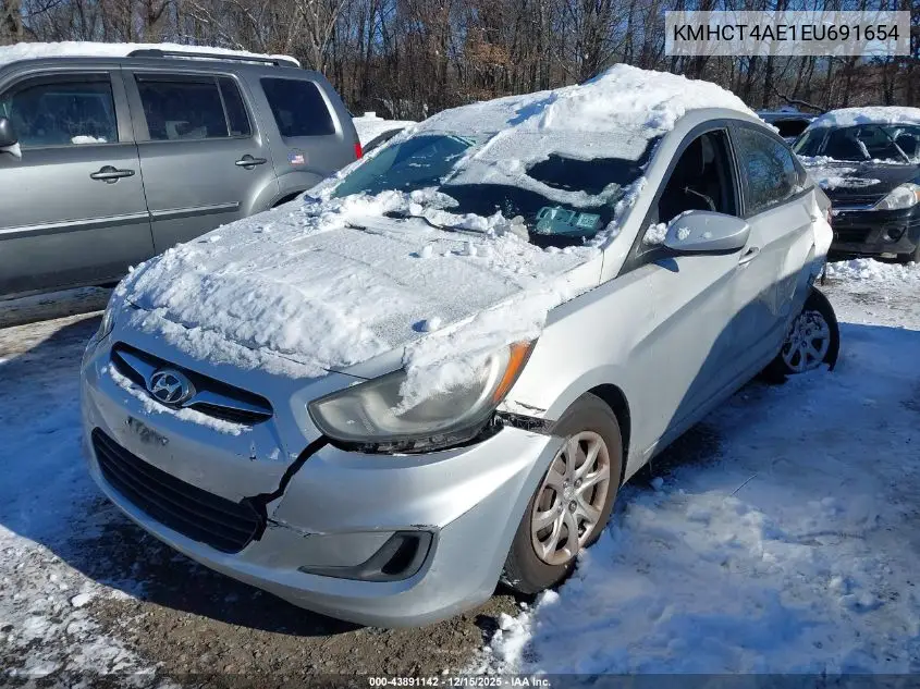 KMHCT4AE1EU691654 2014 Hyundai Accent Gls