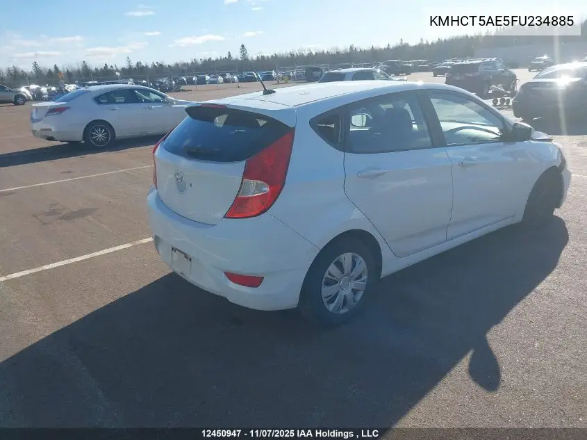 KMHCT5AE5FU234885 2015 Hyundai Accent Gs
