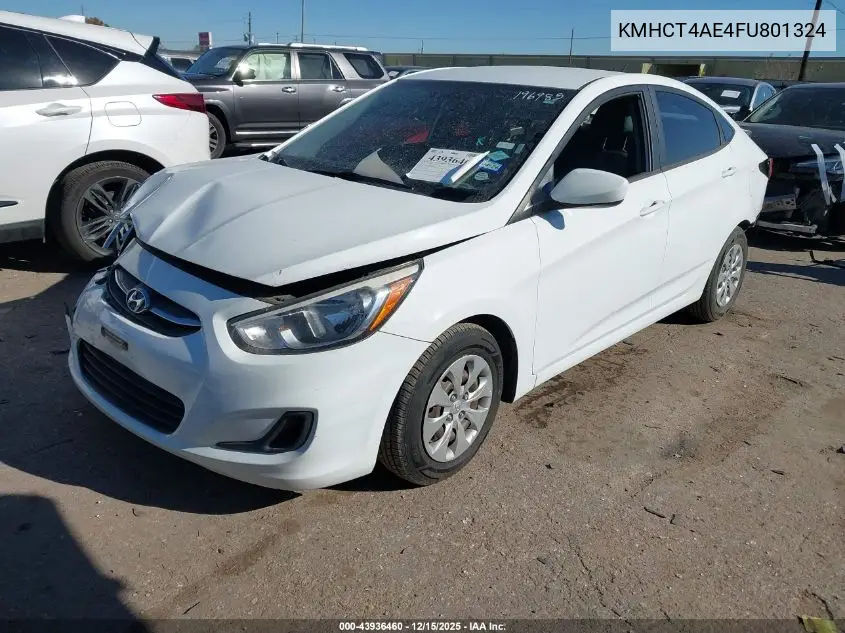 KMHCT4AE4FU801324 2015 Hyundai Accent Gls