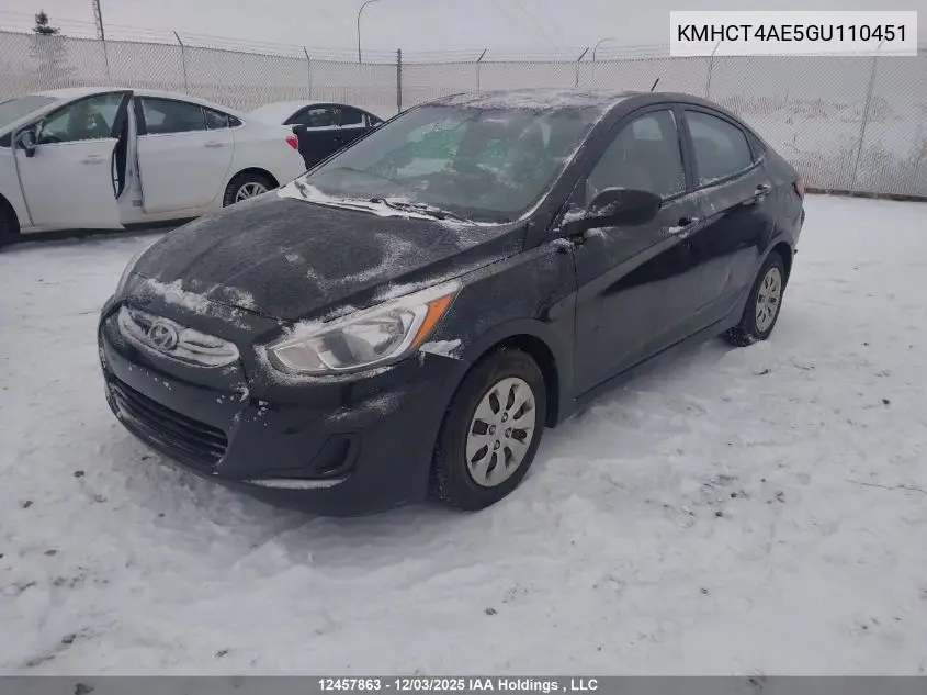KMHCT4AE5GU110451 2016 Hyundai Accent Le