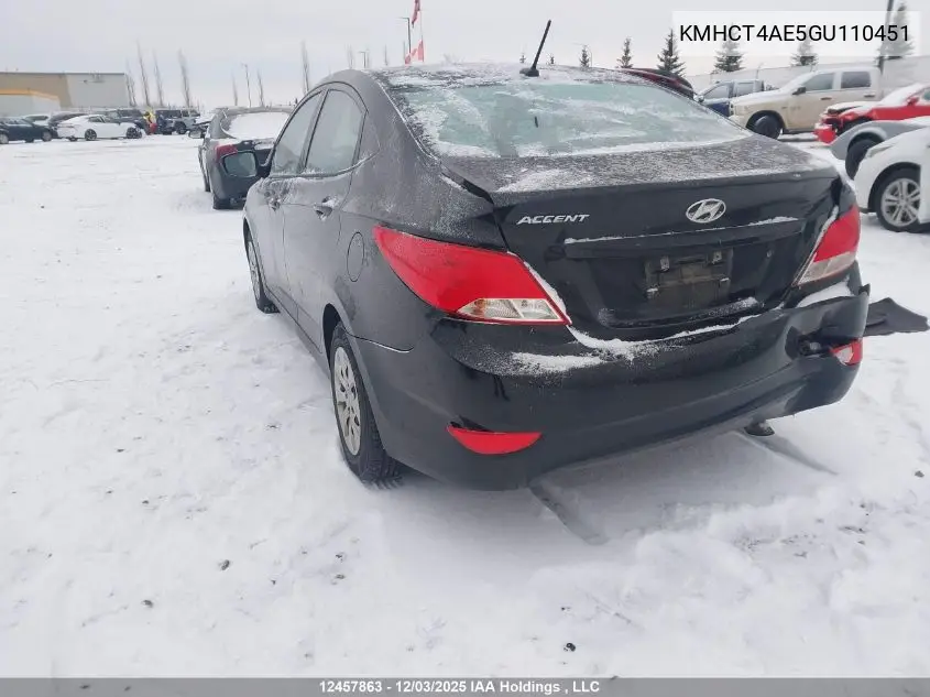 KMHCT4AE5GU110451 2016 Hyundai Accent Le