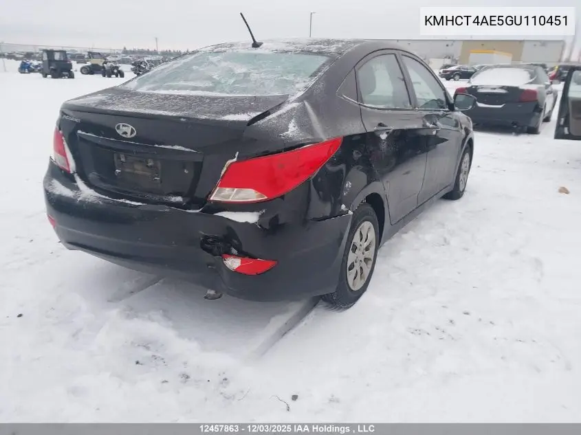 KMHCT4AE5GU110451 2016 Hyundai Accent Le