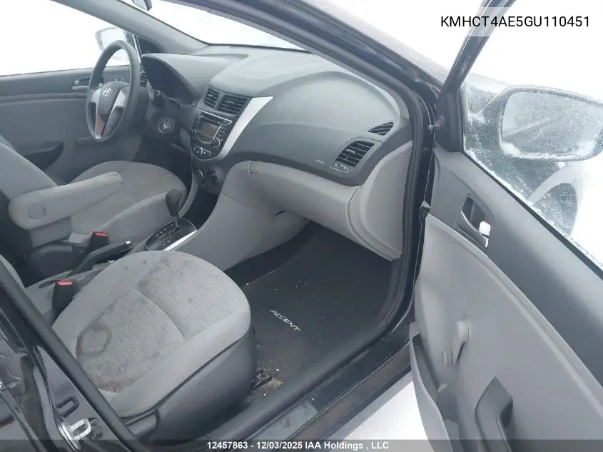 KMHCT4AE5GU110451 2016 Hyundai Accent Le